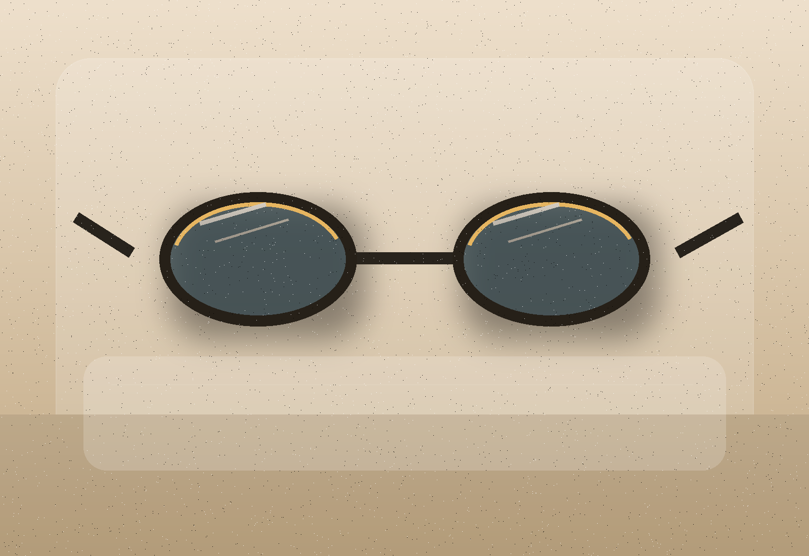 Vintage oval sunglasses product render